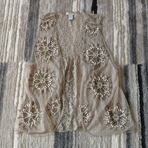 Chico's Beaded Lace Vest